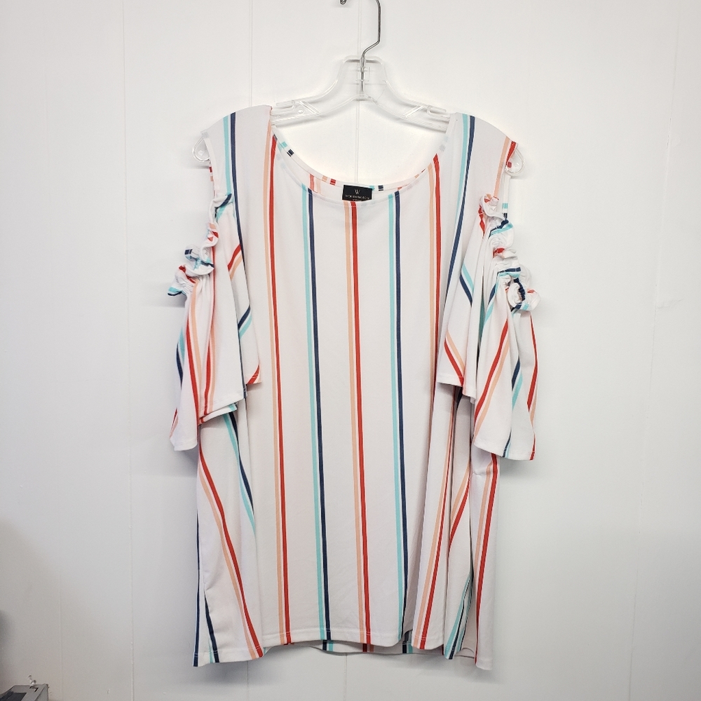 EUC 3x Worthington cold shoulder blouse plus size